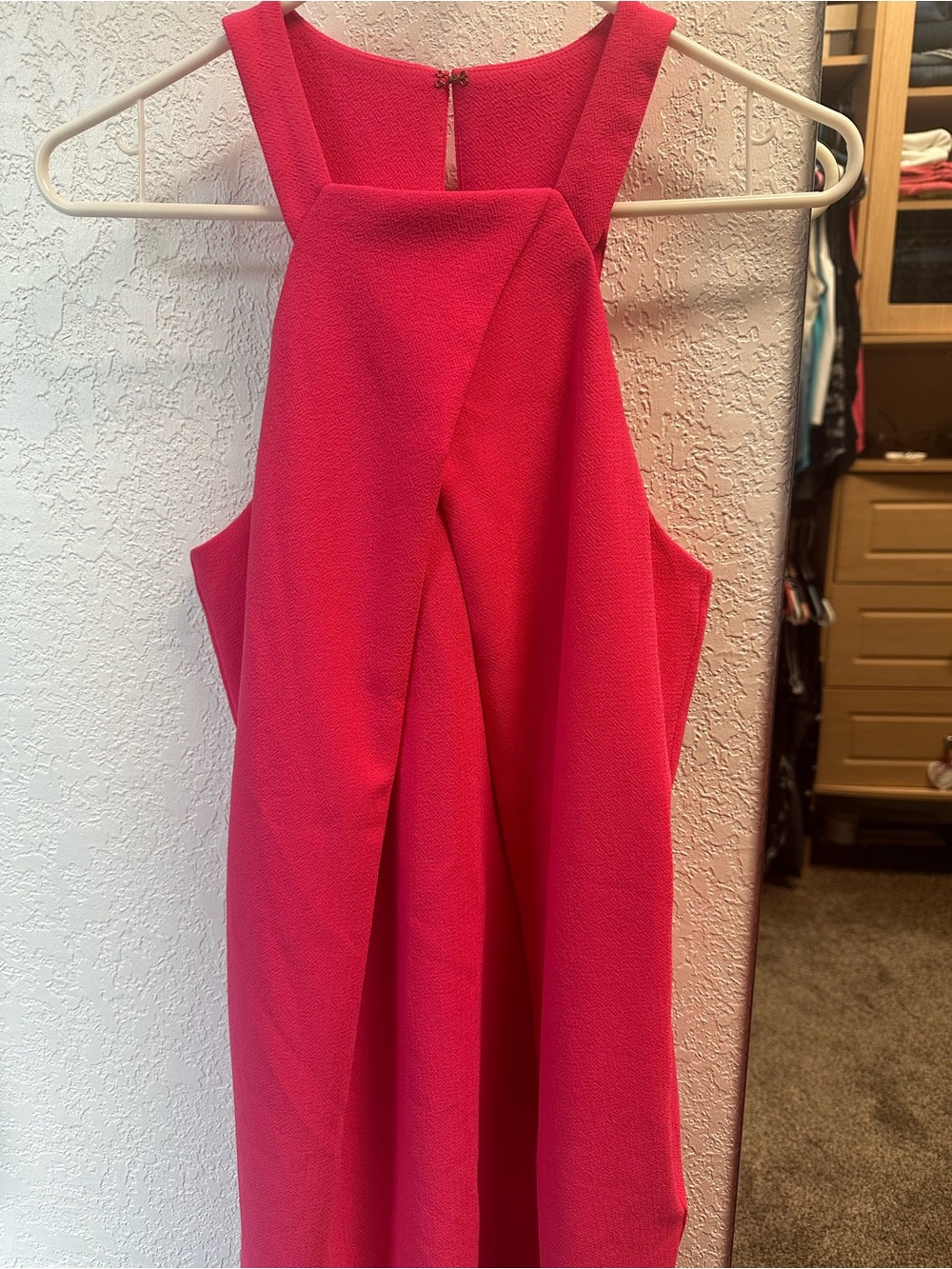 Trina Turk original, Bright Pink Sleeveless Cross-Front Dress.